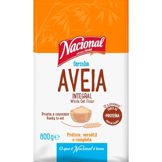 Farinha Integral de Aveia embalagem 800 g - Nacional