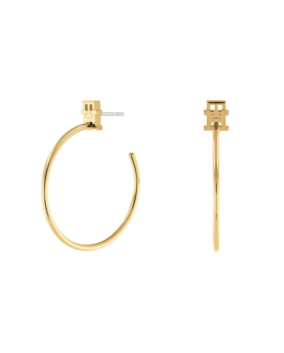 Imagem 0 de Brincos de Argola com Logótipo e em Aço - Dourado