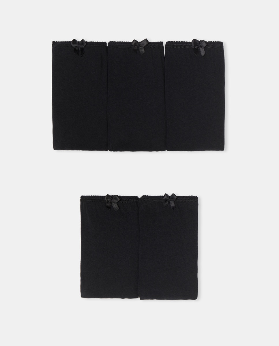 Pack 5 bragas algodón Negro-3