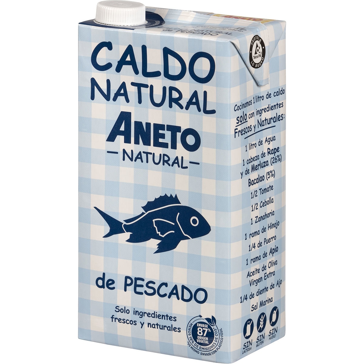 caldo de pescado solo ingredientes frescos y naturales sin gluten y sin lactosa brik 1 l