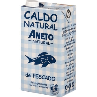 caldo de pescado solo ingredientes frescos y naturales sin gluten y sin lactosa brik 1 l - Aneto