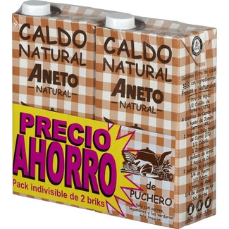 caldo de puchero 100% natural sin gluten y sin lactosa pack 2 envase 1 l - Aneto