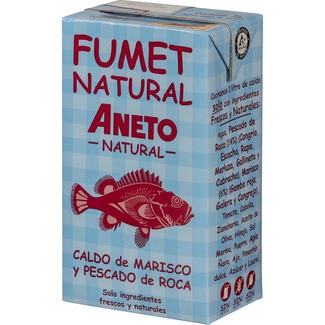 fumet caldo de marisco y pescado de roca 100% natural sin gluten y sin lactosa envase 1 l - Aneto