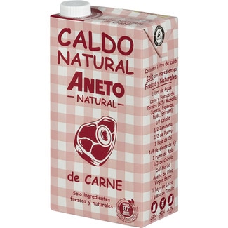caldo de carne 100% natural sin gluten y sin lactosa envase 1 l - Aneto