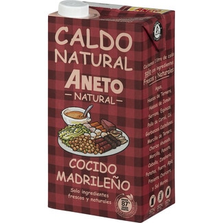 caldo de cocido madrileño 100% natural sin gluten y sin lactosa envase 1 l - Aneto