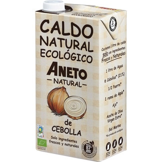 caldo de cebolla de cultivo ecológico 100% natural sin gluten y sin lactosa envase 1 l - Aneto