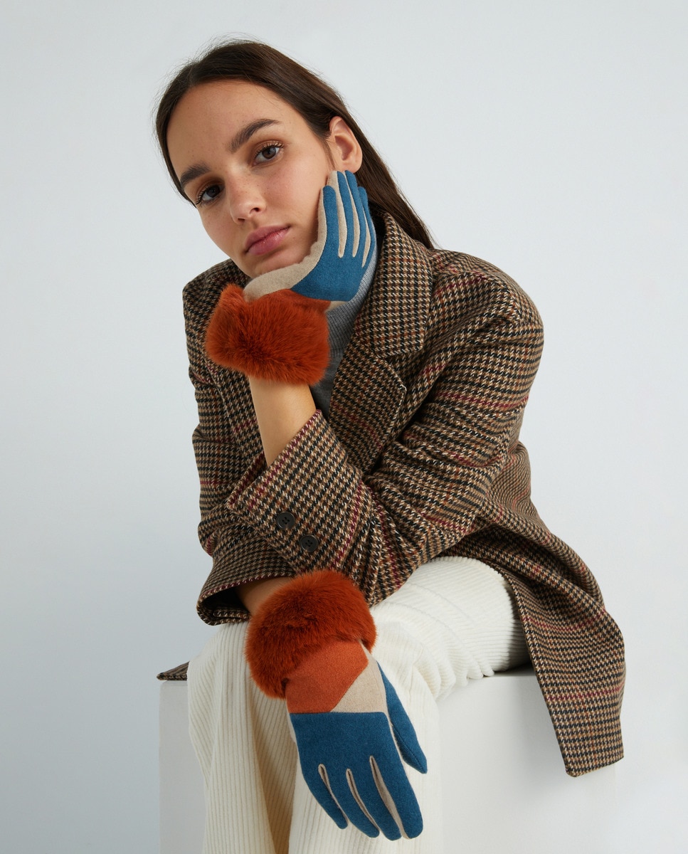 Luvas com Patch - Azul Laranja-4