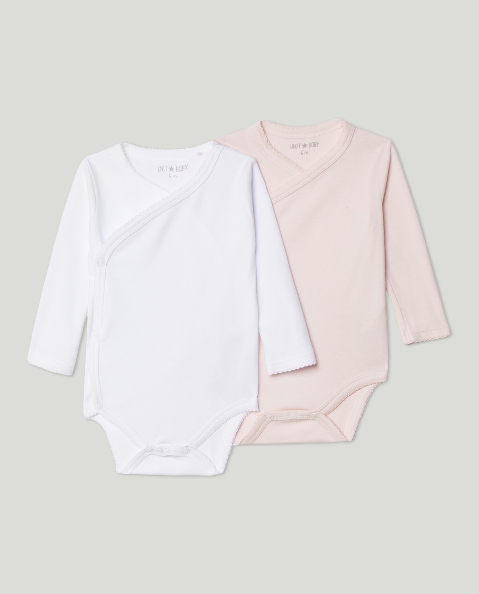 Pack de  2 bodies manga larga cruzados Rosa-1