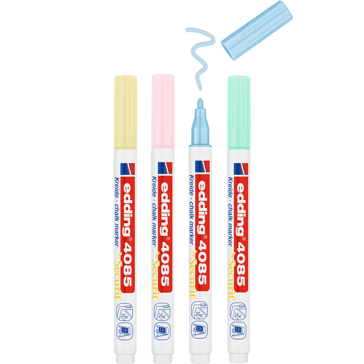 Pack 4 Marcadores de Giz Ponta Redonda 4085 1-2 mm - Cores Pastel Multicolor-2