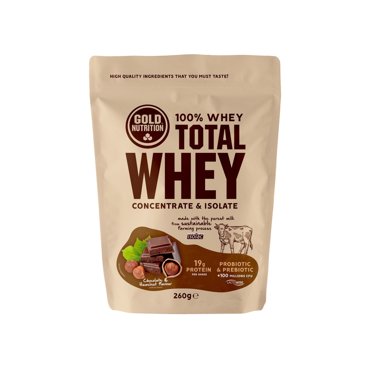 Total Whey 260 g sabor a Chocolate - Avelã 1