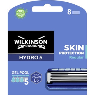 recambio maquinilla de afeitar Hydro 5 Skin Protection Gel Pool Pro Vitamin B5 estuche 8 unidades - Wilkinson