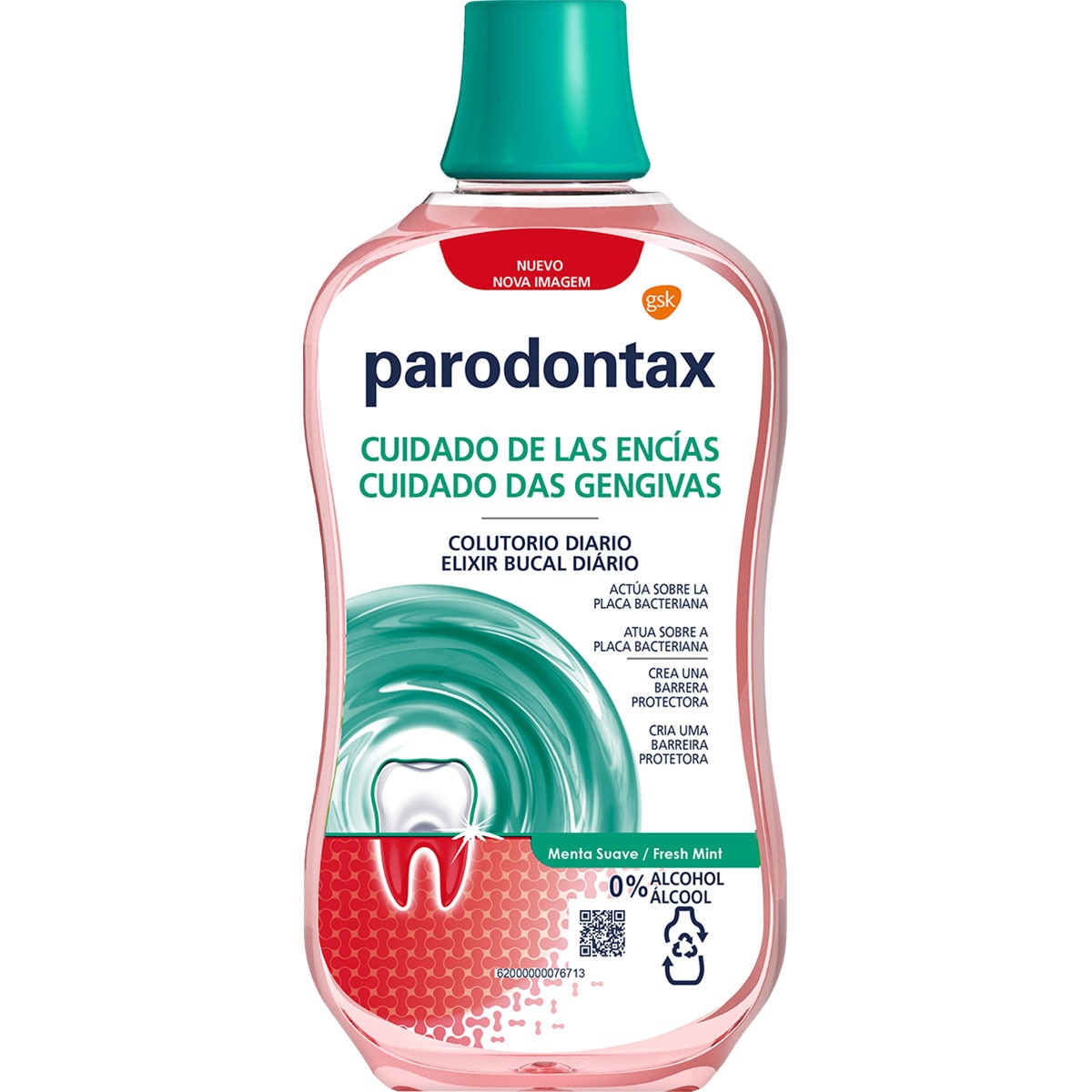 enjuague bucal Cuidado de encías 0% alcohol sabor menta suave bote 500 ml