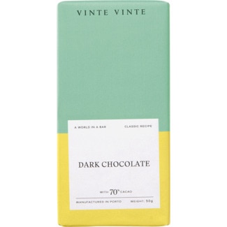 Chocolate Preto 70% Clássico tablete 50 g - Vinte Vinte