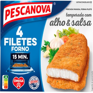 Filetes de Pescada no Forno Temperado com Alho e Salsa embalagem 400 g - Pescanova