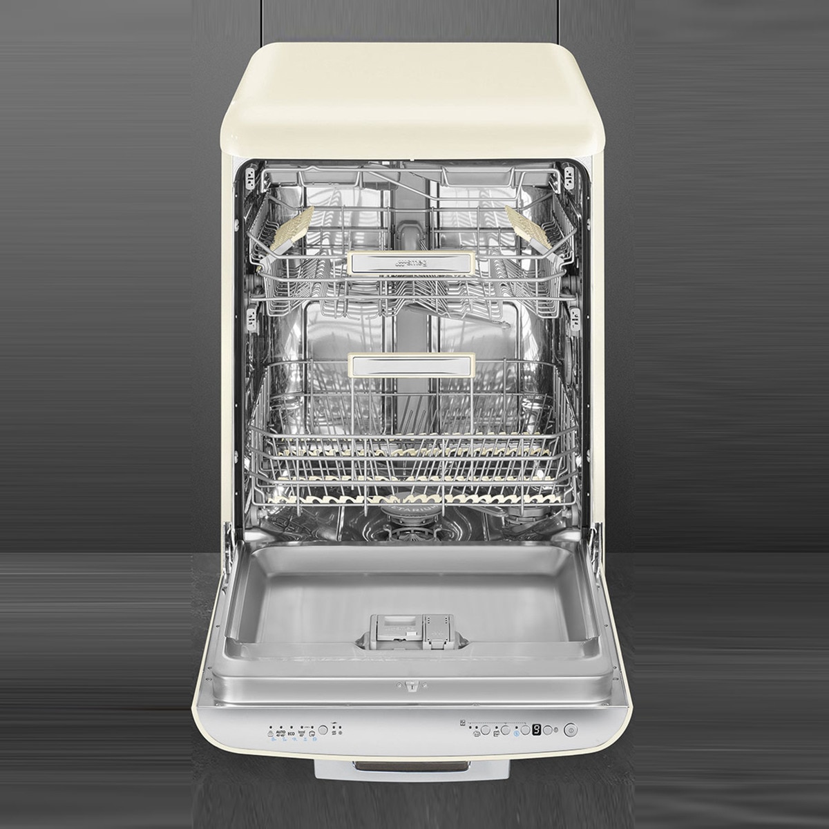 Lavavajillas Smeg 13 servicios, 60 cm - LVFABCR3 Crema-4