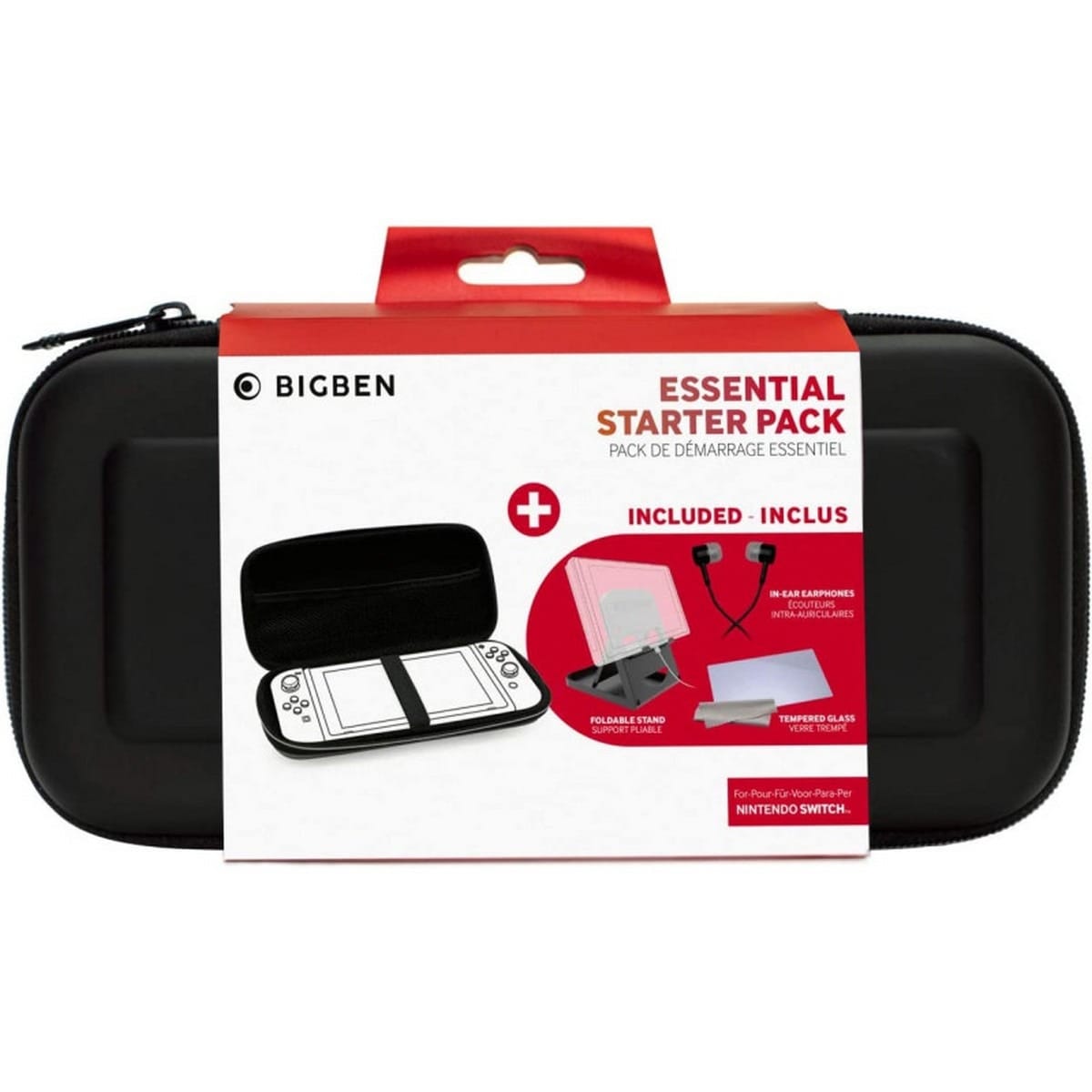Essential Starter Pack Bolsa Rígida/ Protetor de ecrã/Auscultador/Suporte - Nintendo Switch 1