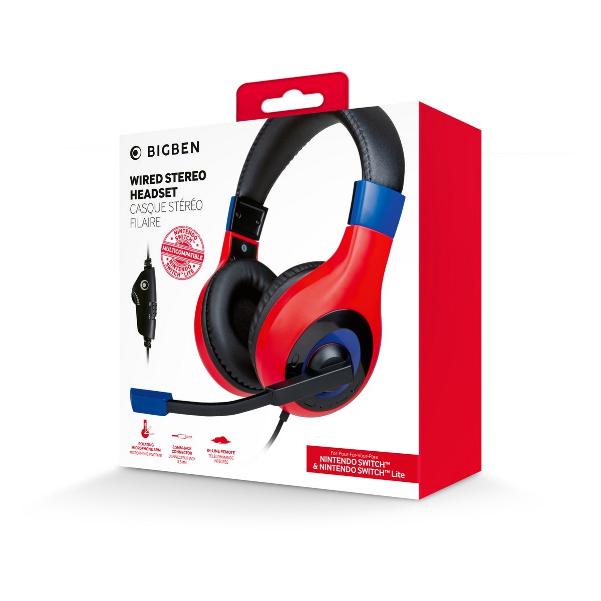 Imagem 0 de Auscultadores Gaming Switch Azul e Vermelho Super Mario Nintendo Switch