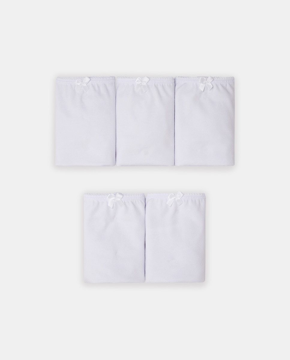 Pack 5 bragas algodón Blanco-3