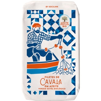 Filetes de Cavala em Azeite Virgem Extra Biológico embalagem 120 g - Socilink