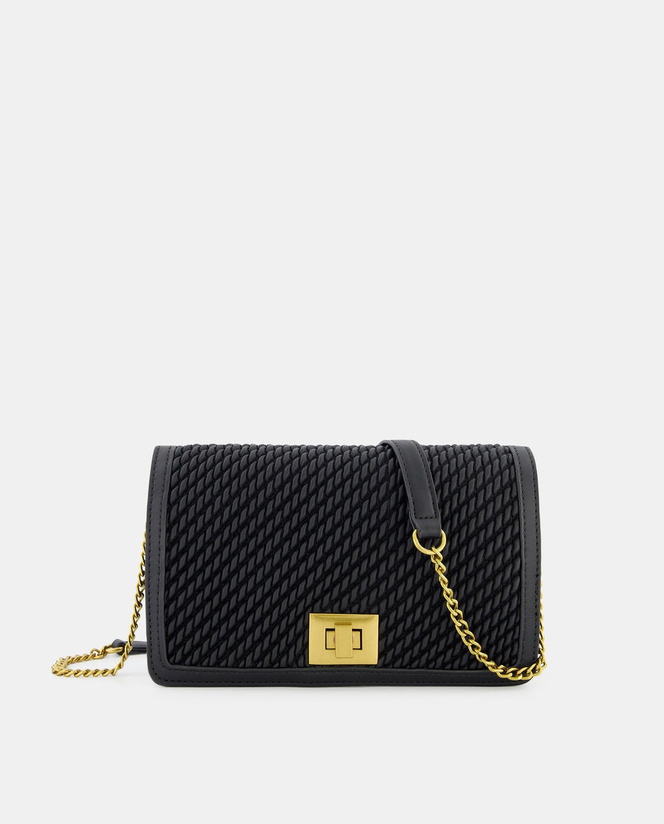 Sac à bandoulière tressé avec chaîne en guise d'anse