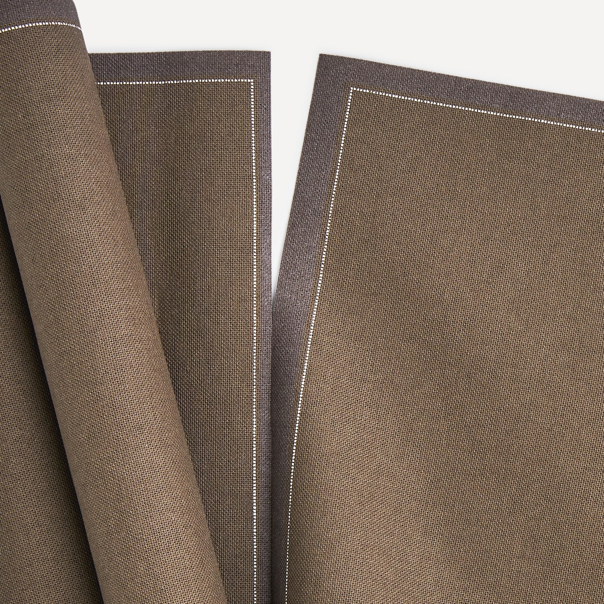 Rolo de 6 Guardanapos de Algodão Reciclado Taupe-2