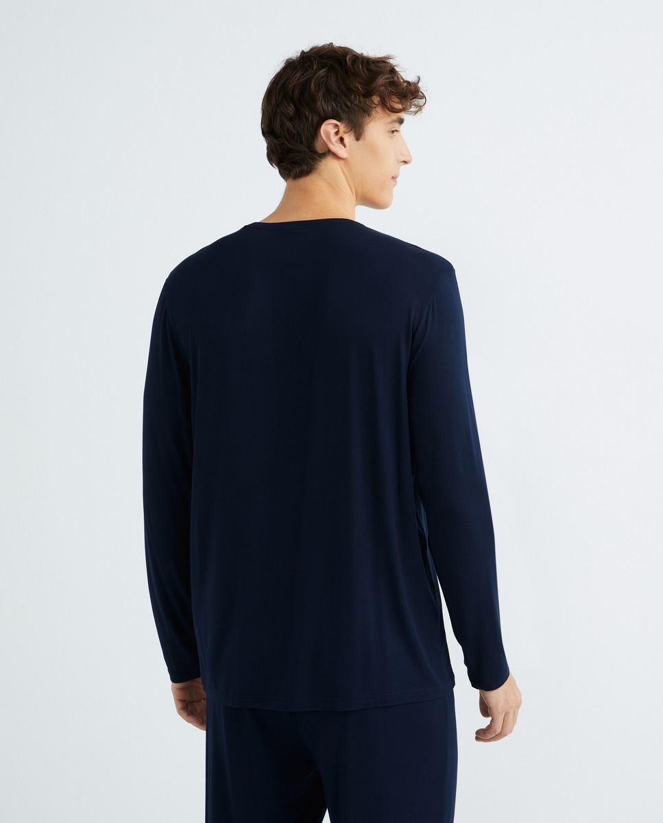 Imagen 2 de Camiseta de pijama manga larga de hombre - Boss - Azul marino Azul marino