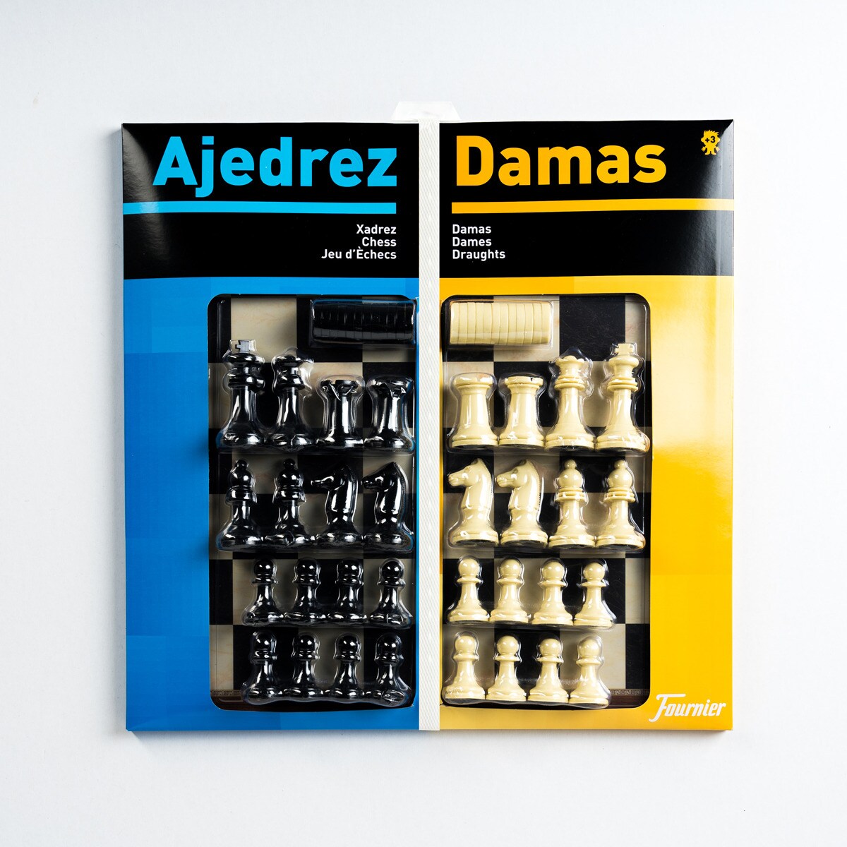 Tablero de juego ajedrez/damas y accesorios Fournier 1