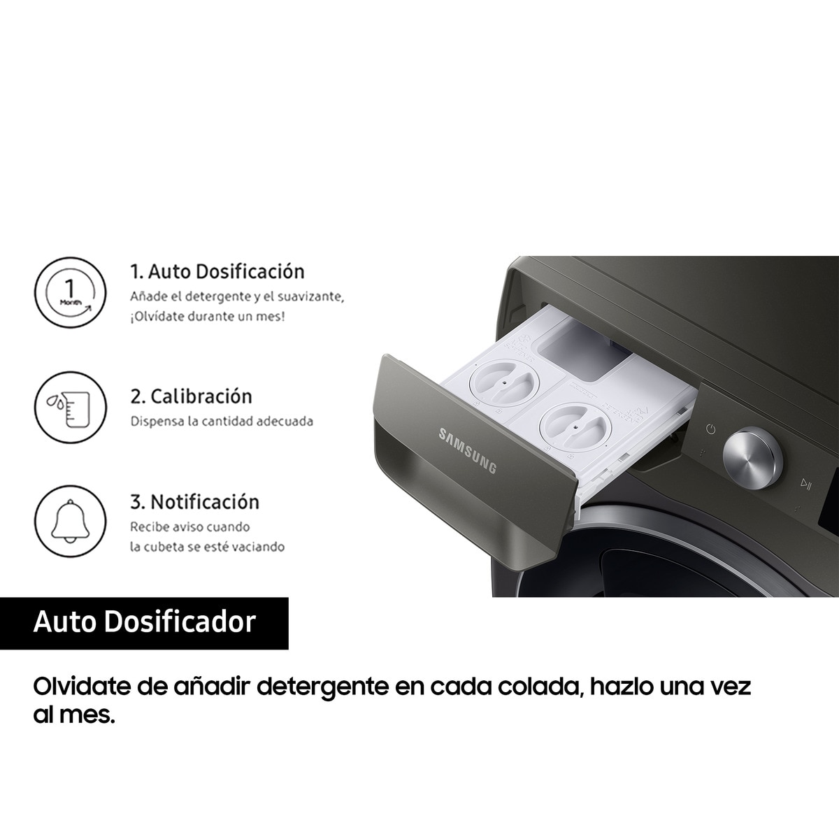 Lavadora Samsung 9kg con Autodosificación Clase A Inox WW90T684DLN/S3 Inox-4