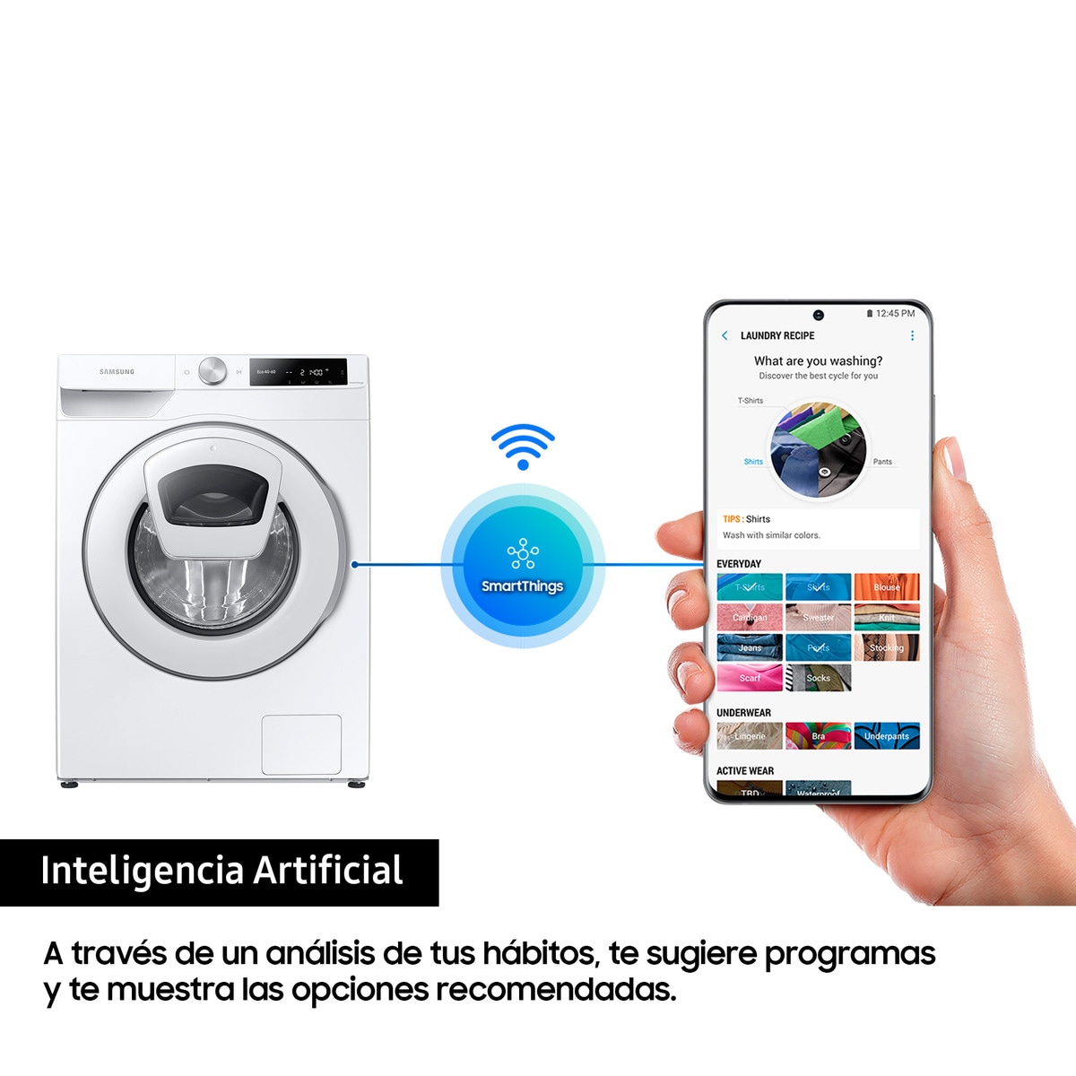 Lavadora Samsung 9kg con Autodosificación Clase A Blanca WW90T684DHE/S3 Blanco-7