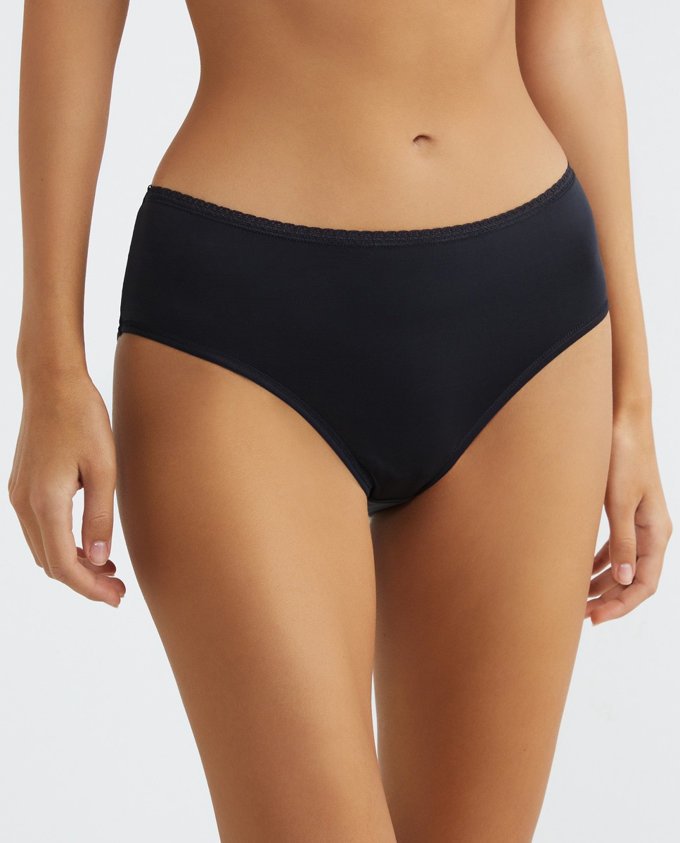 Pack 3 bragas altas microfibra Negro-1