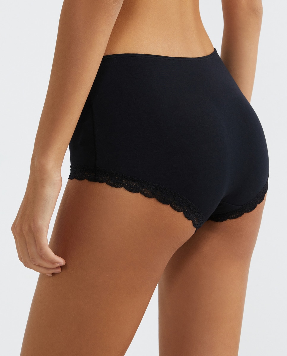 Pack 2 bragas modal encaje Negro-2
