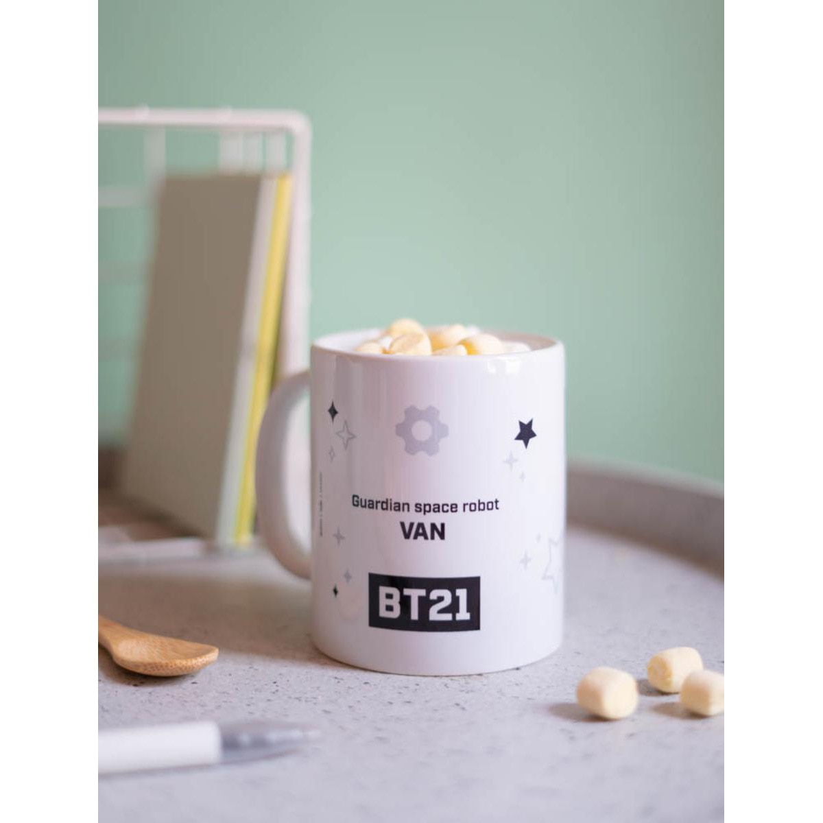 Caneca BT21 Van - Branco/Cinzento 6