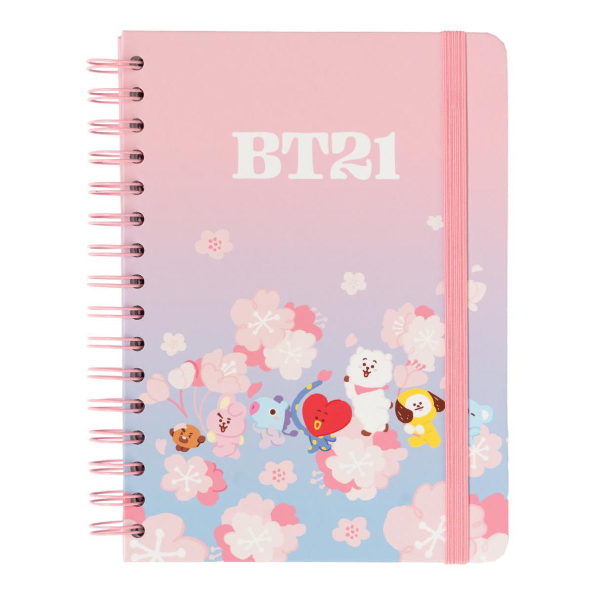 Imagem 0 de Caderno de Capa Forrada A5 BT21 Cherry Blossom - Rosa/Azul