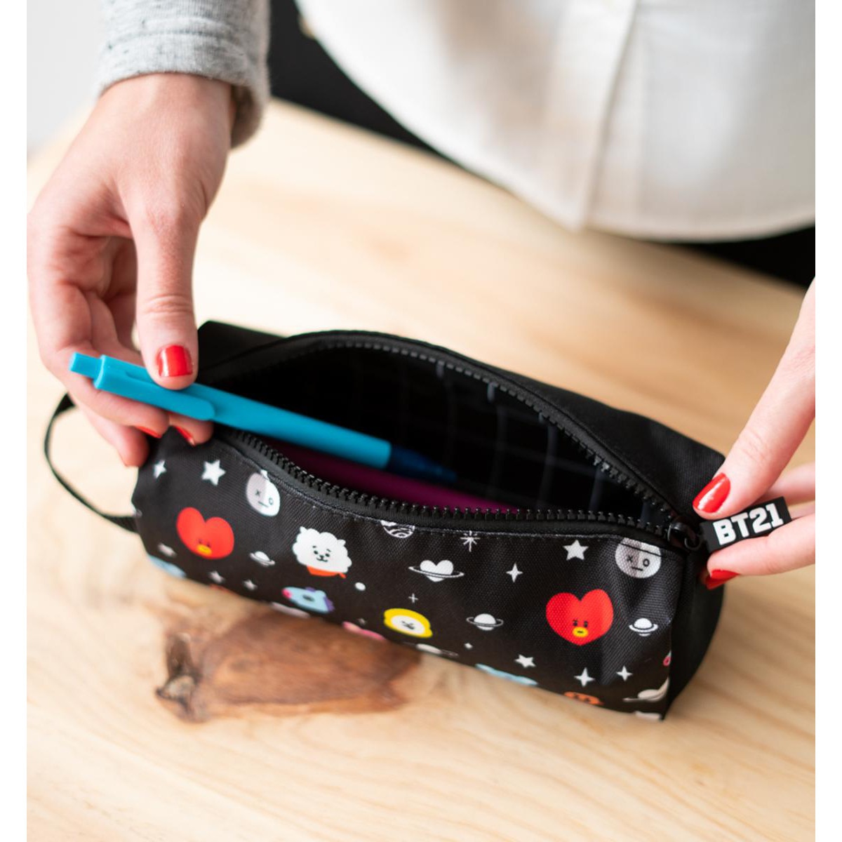 Estojo Retangular BT21 Cool Collection - Preto/Branco 8