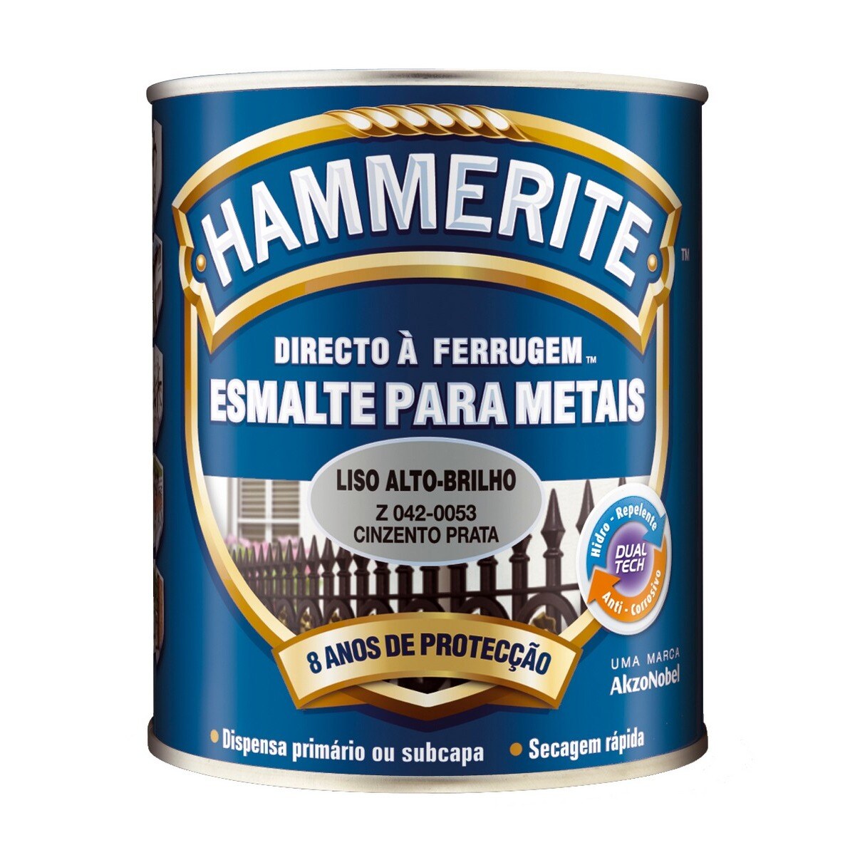 Tinta de Esmalte Direto à Ferrugem Liso - 750 ml Cinzento Prateado-1