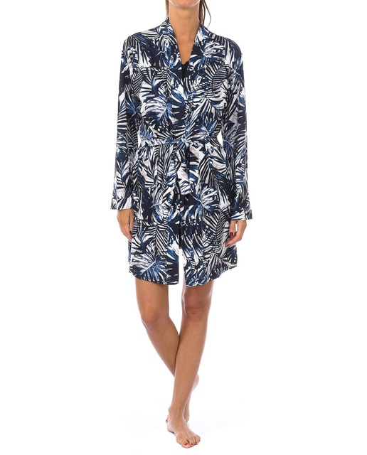 Imagen 0 de Bata de manga 3/4 cruzada con cierre a cordón mujer