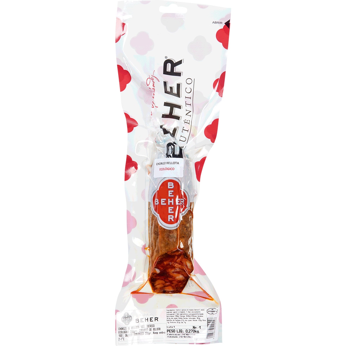 Chouriço Ibérico Bio 100% Ibérico unidade 250 g