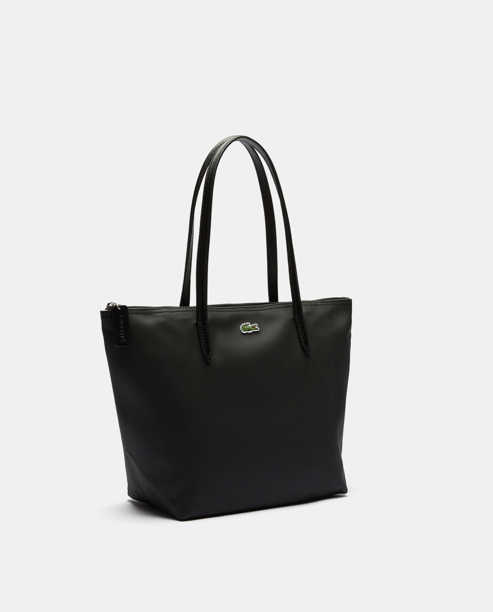 Mala Shopper Pequena com Logótipo Bordado - Preto Preto-2