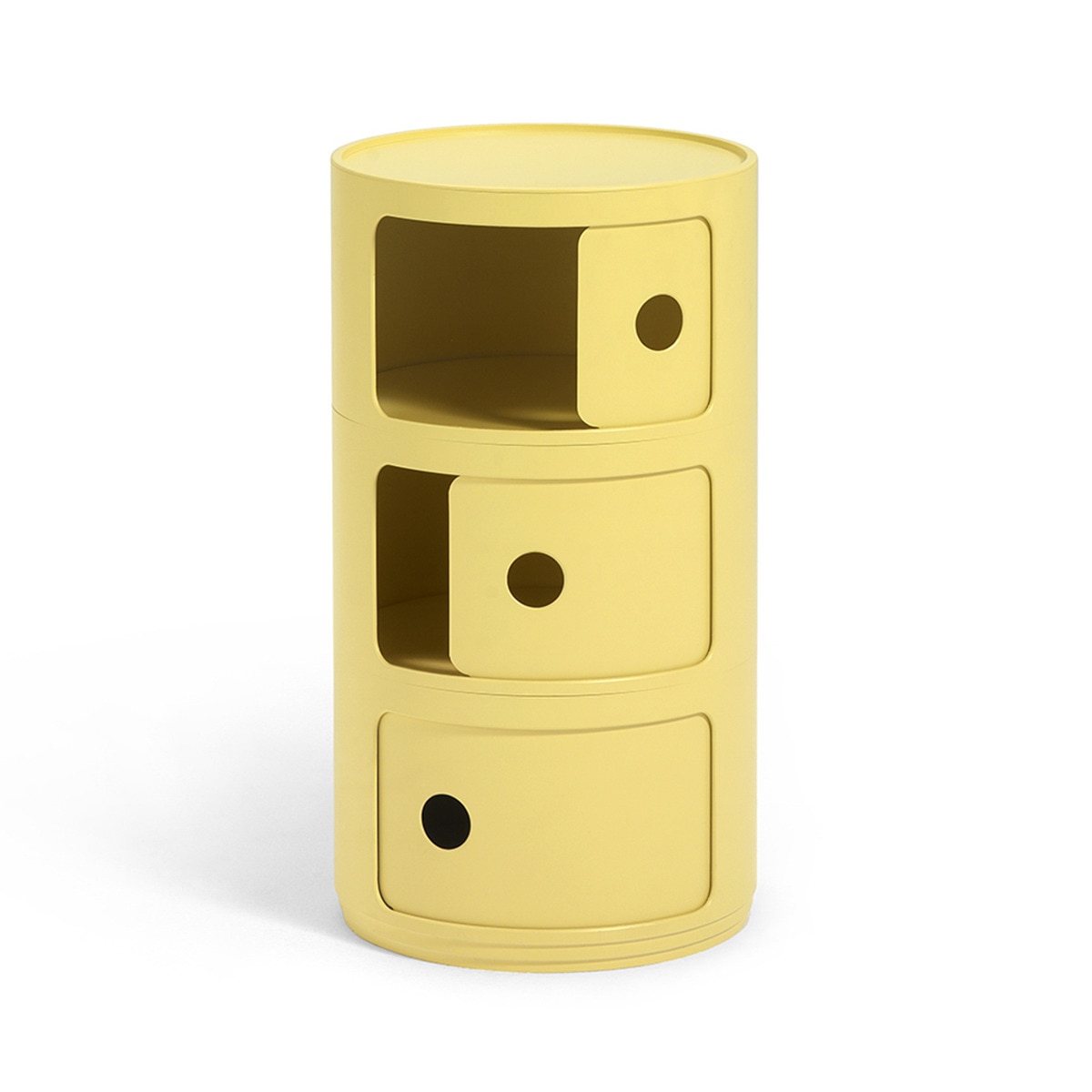 Mesa auxiliar con 3 cajones Componibili Bio Kartell Amarillo-2