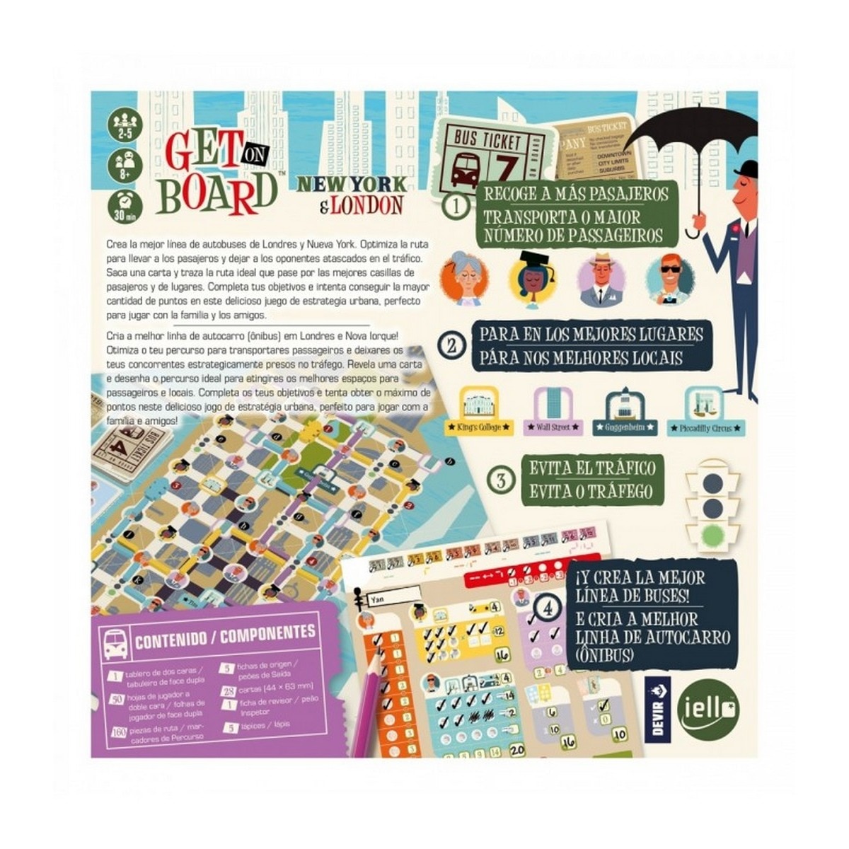 Jogo de Tabuleiro Get on Board - Nova York e Londres 3