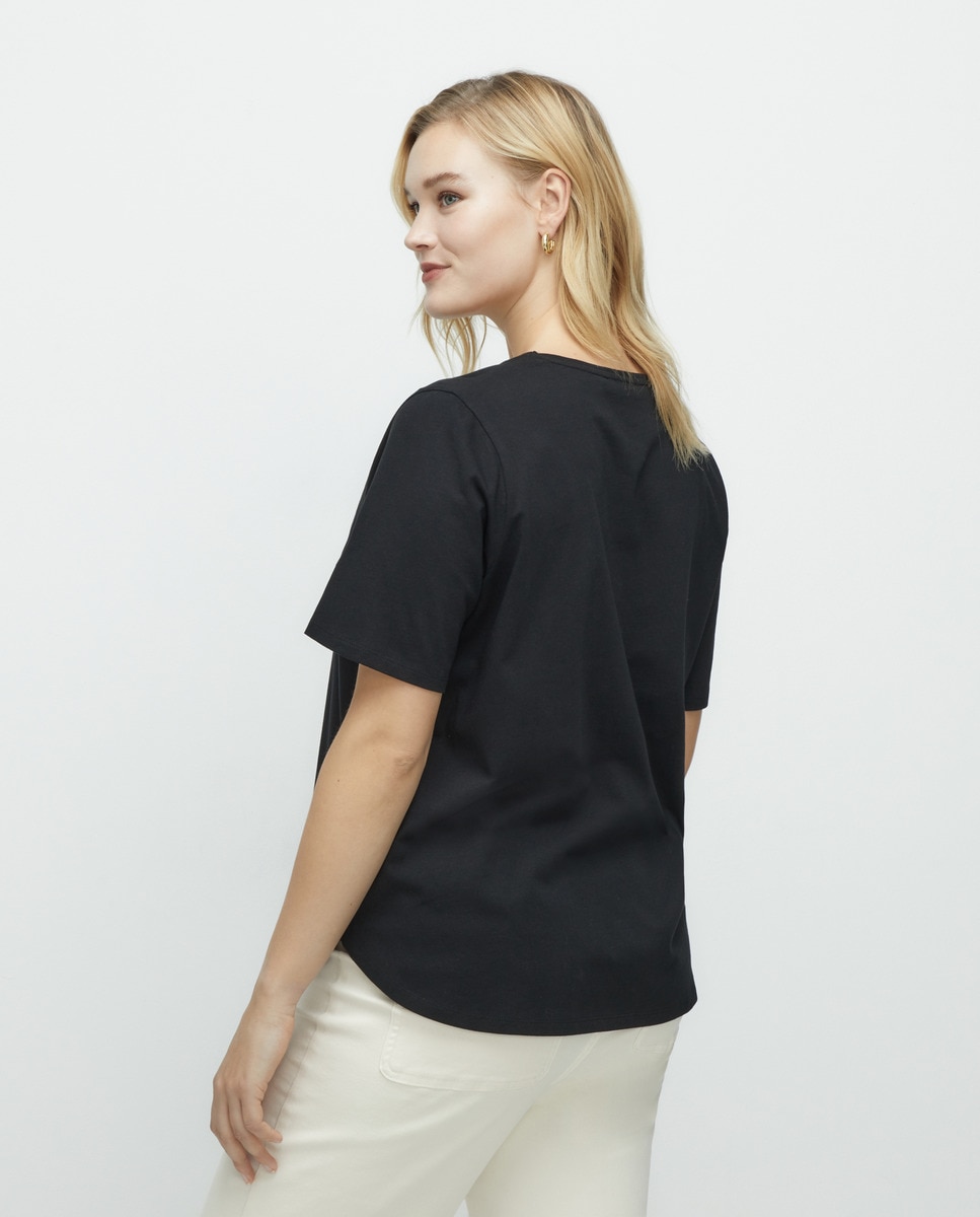 Camiseta lisa de manga corta mujer - Couchel - Verde Pato Negro-7