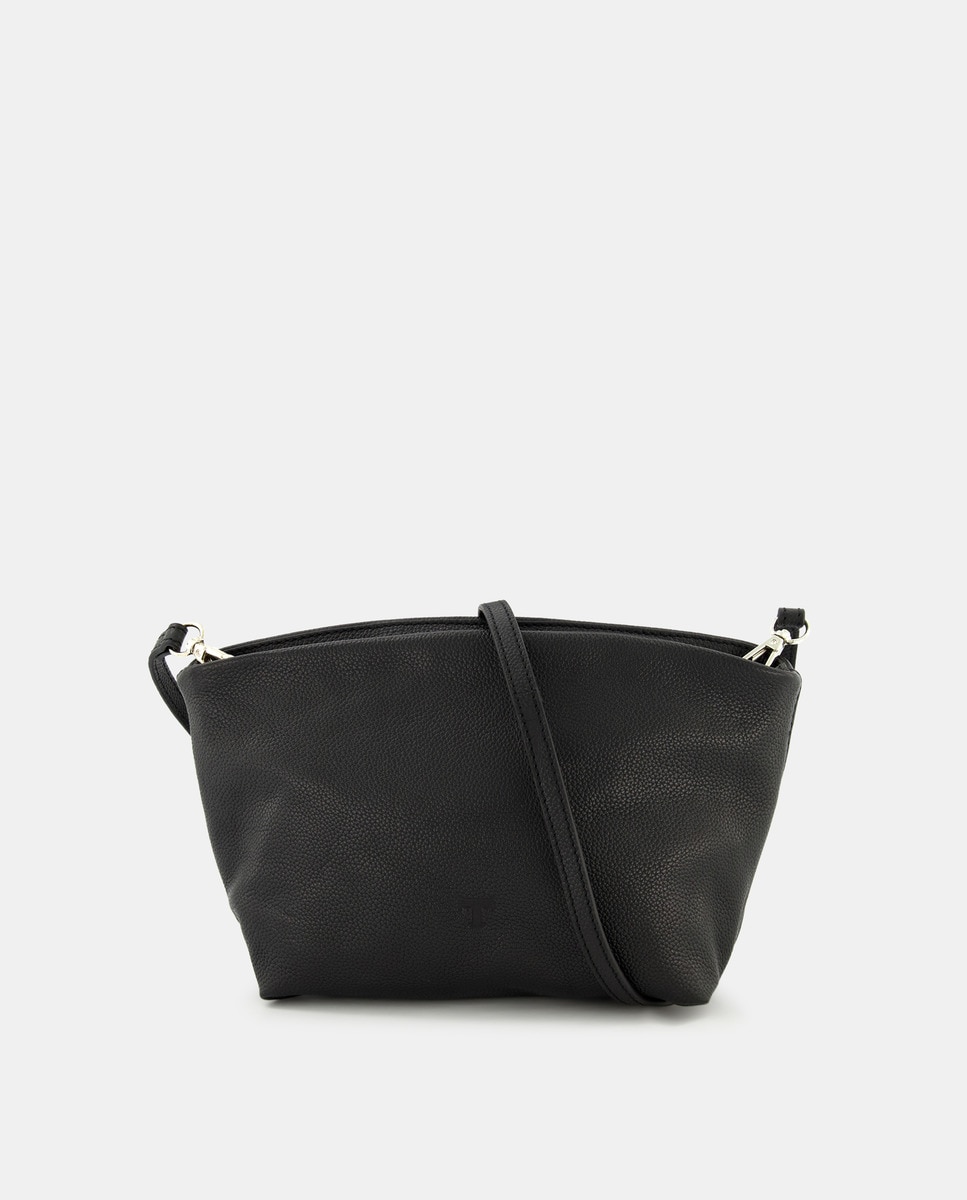 Petit sac à bandoulière grainé avec anse réglable