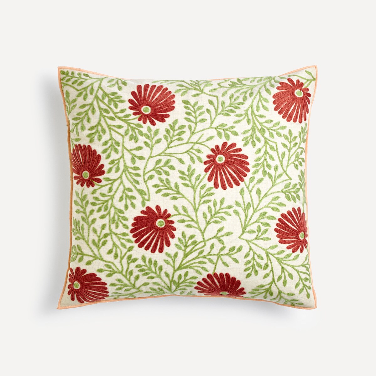 Coussin décoratif brodé Fleure