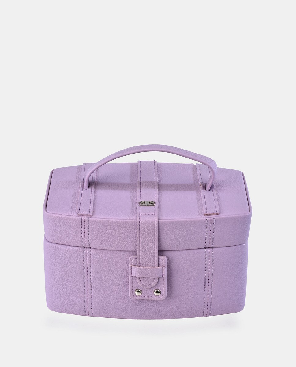 Grand coffret à bijoux lilas avec plateau amovible