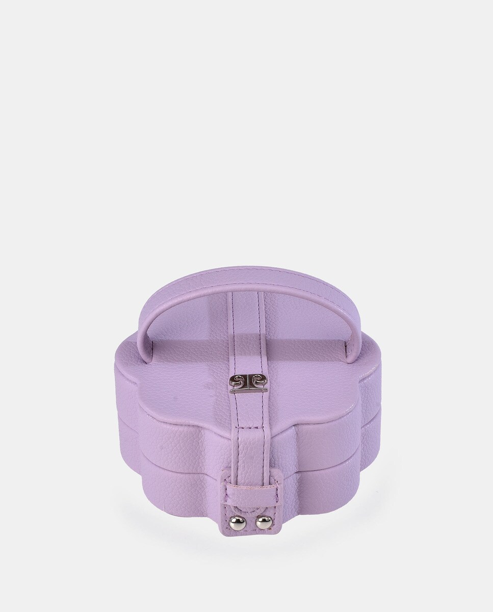Petit coffret à bijoux en forme de fleur lilas