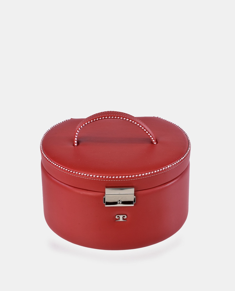 Grand coffret à bijoux rond avec miroir intérieur