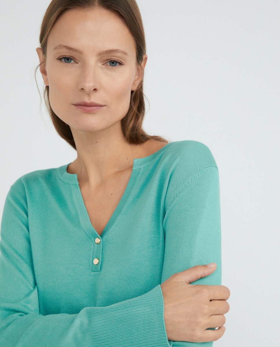 Pull uni col tunisien