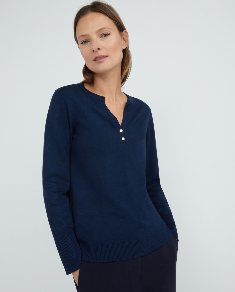 Pull uni col tunisien