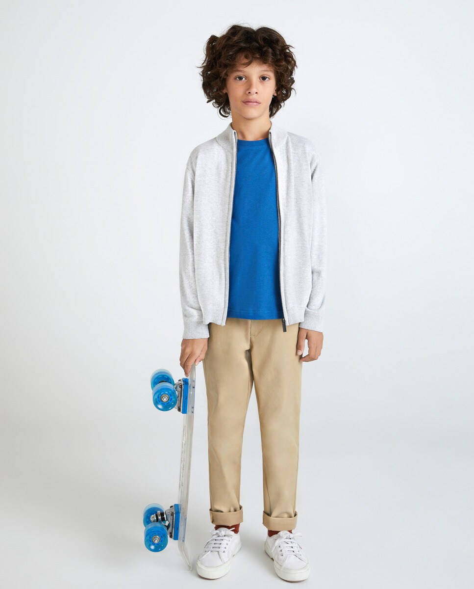 Veste en maille zippée