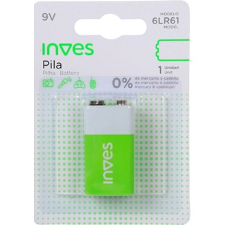 Pilha Alcalina 9V 6 RL61 embalagem 1 unidade - Inves